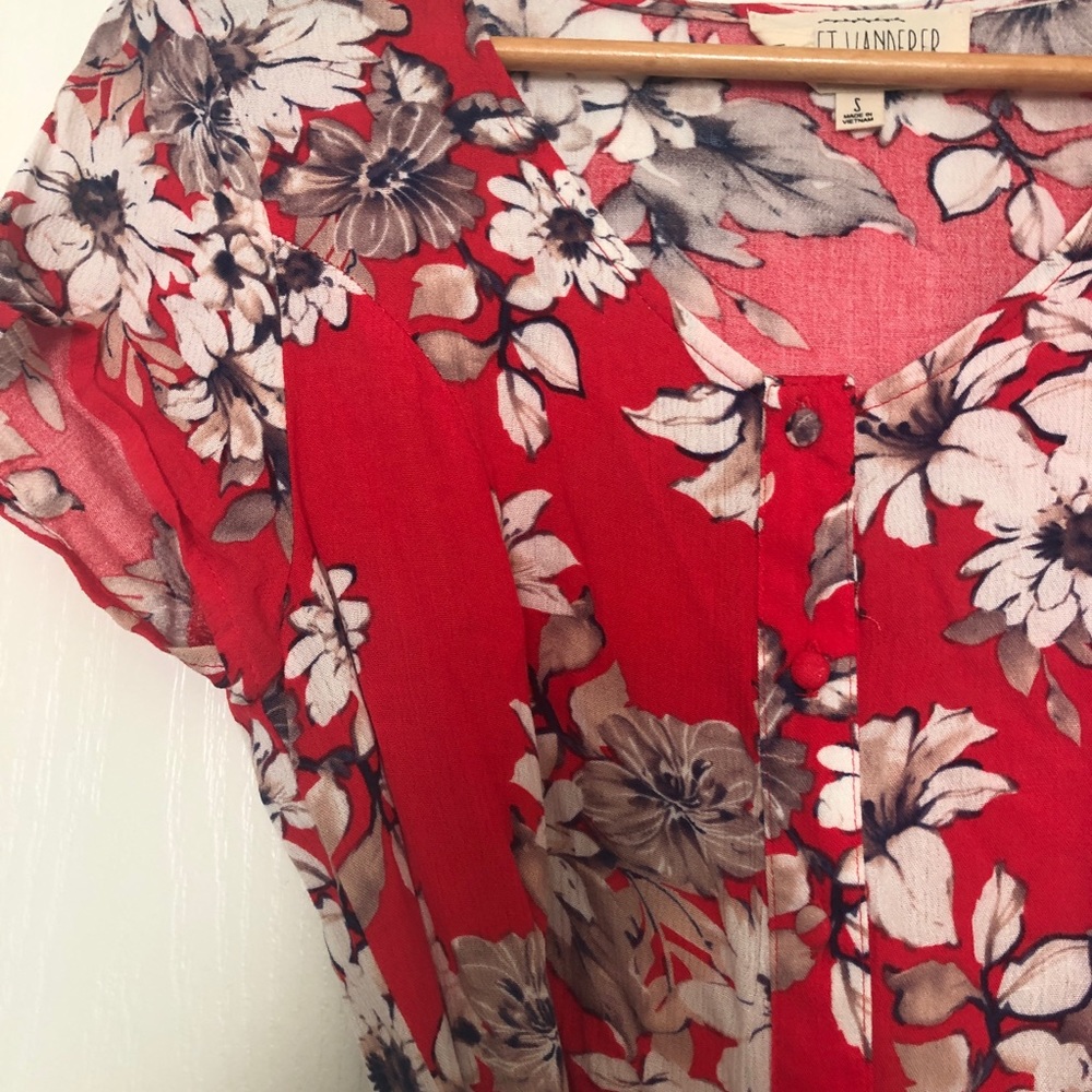 Red And White Floral Mini Dress